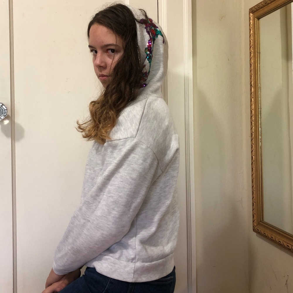 Zara girls hoodie with sequins